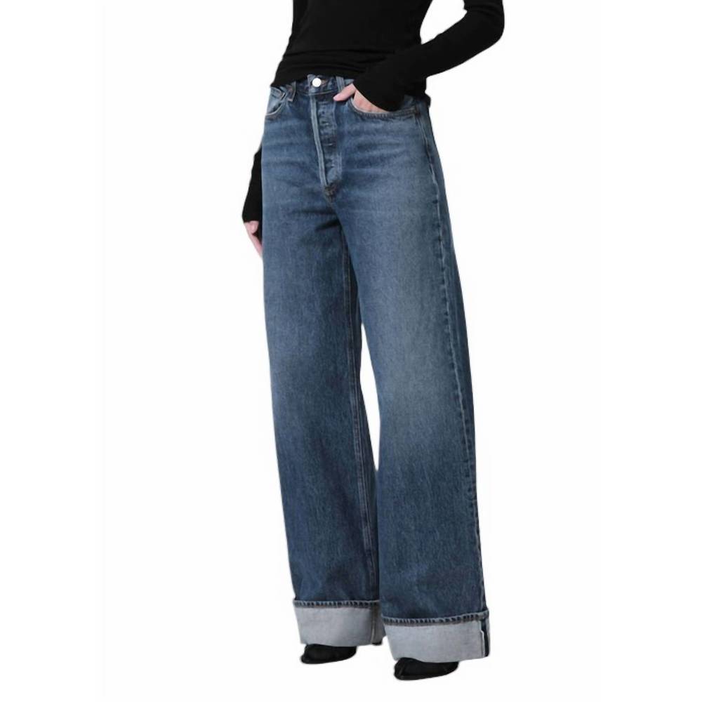 NEW AGOLDE dame high rise wide leg jeans in control